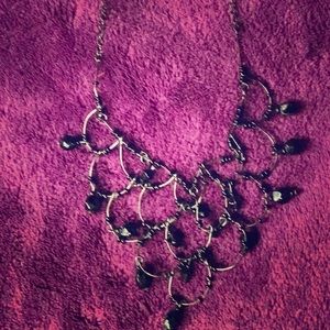 Black Beaded Necklace-Vintage Style